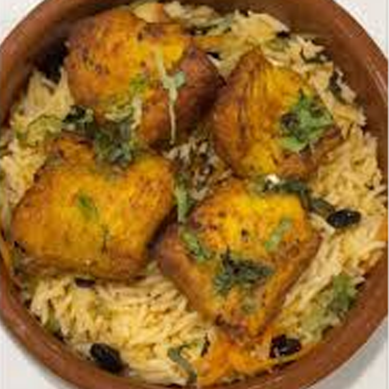 Pulao with Fish Tikka