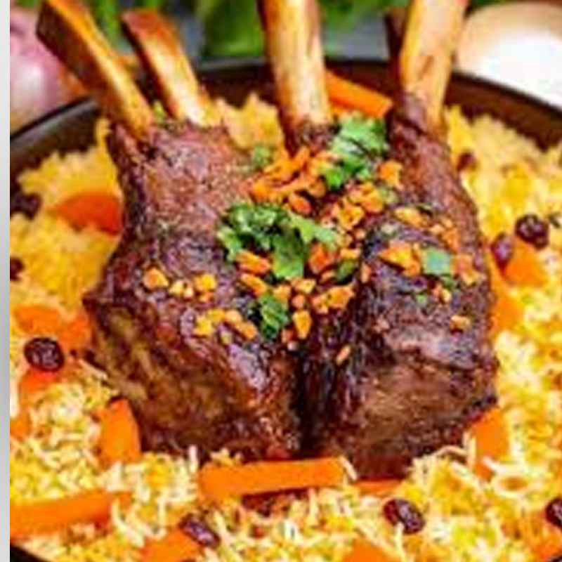 Pulao with Lamb Chops
